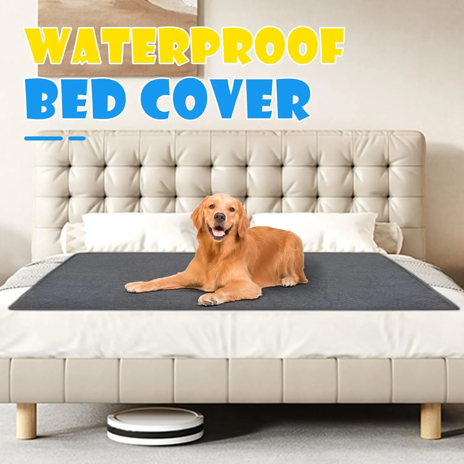 2 Pack Extra Large Washable Pee Pads for Dogs 72"x72" Reusable Dog Pads Non-Slip Waterproof Dog Pee Pads Fast Absorbent Puppy Pads for Training Whelping Housebreaking Incontinence for Playpen