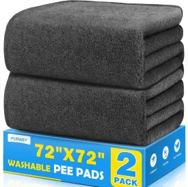 2 Pack Extra Large Washable Pee Pads for Dogs 72"x72" Reusable Dog Pads Non-Slip Waterproof Dog Pee Pads Fast Absorbent Puppy Pads for Training Whelping Housebreaking Incontinence for Playpen