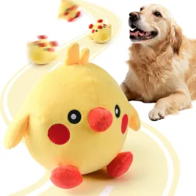 2025 lnteractive Dog Toys, Active Moving Pet Plush Toy Talking Squeaky Moving Chew Toy, Washable Cartoon Chicken Plush Sound Electronic Cat Toy, Cute Shake Bounce Toys for Dog Cats