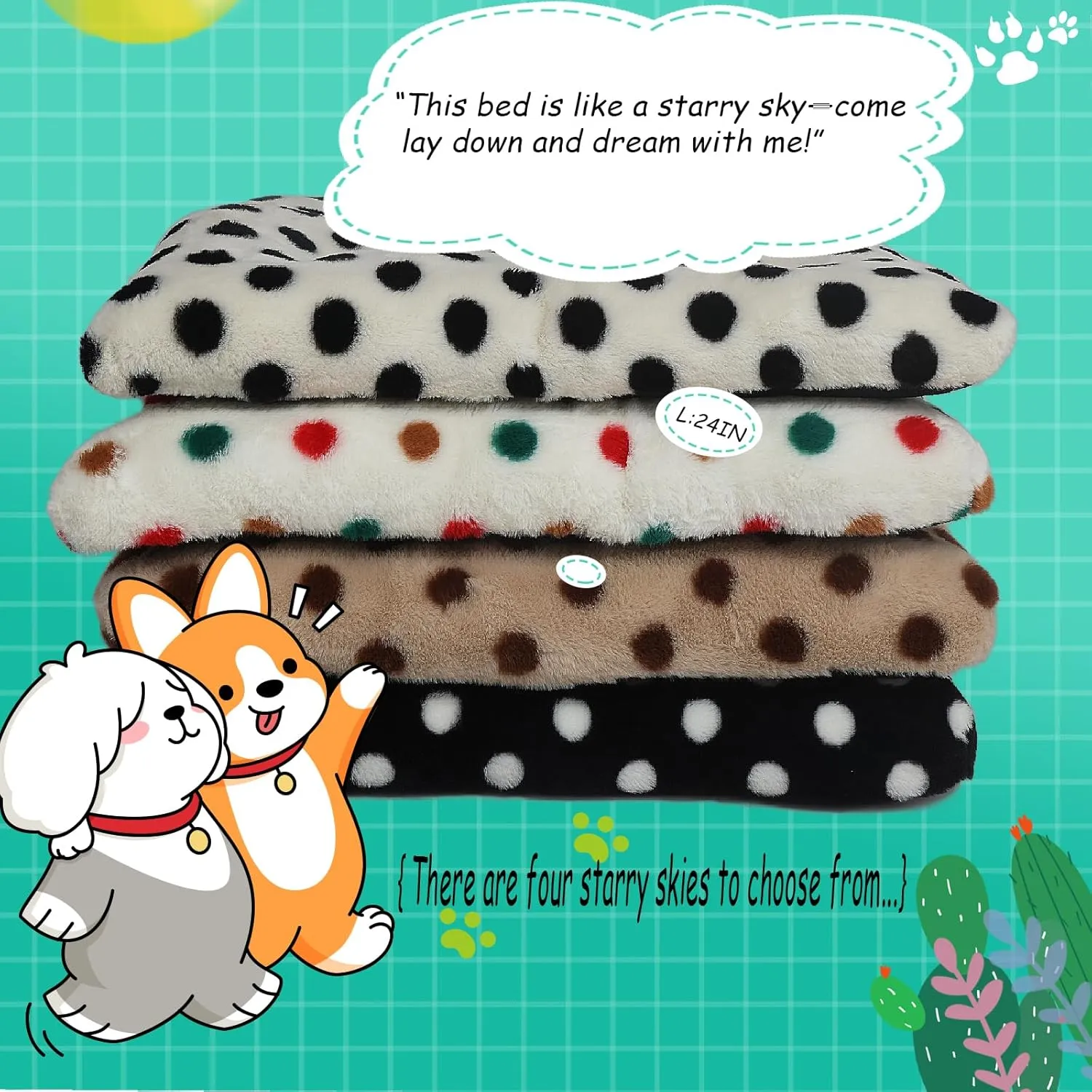 24 Inch Dog Crate Pad, Washable Anti-Slip Dog Bed Mat for Small Dogs, Comfortable Crate Mat, Camel Color