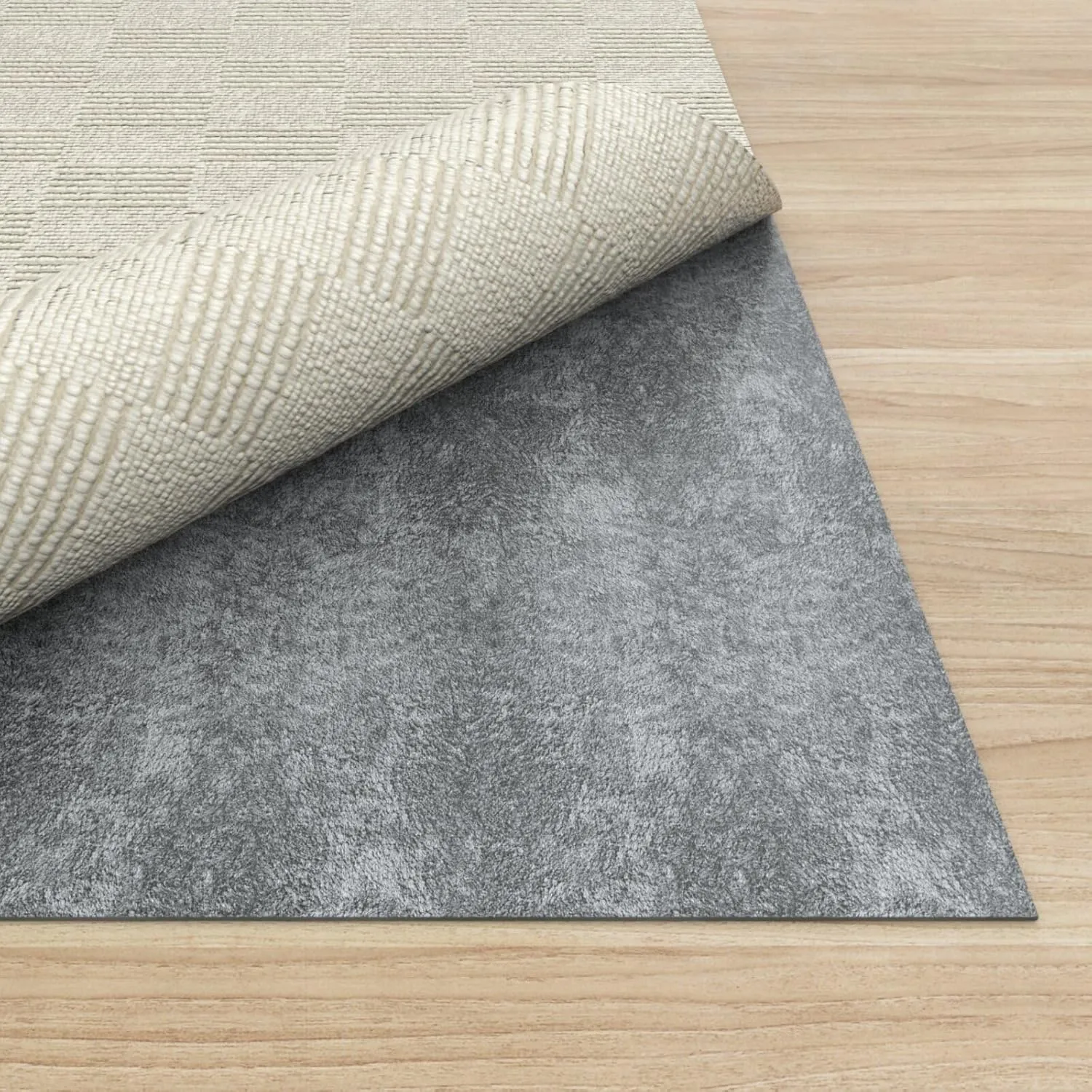 9 x 12 FT Non Slip Felt Rubber Rug Pad, Thick Felt Rug Pads for Hardwood Floors, Under Area Rugs Protective Cushioned Pads for Carpet, Felt and Rubber Underfoot Carpets for Home Place Surface Safe