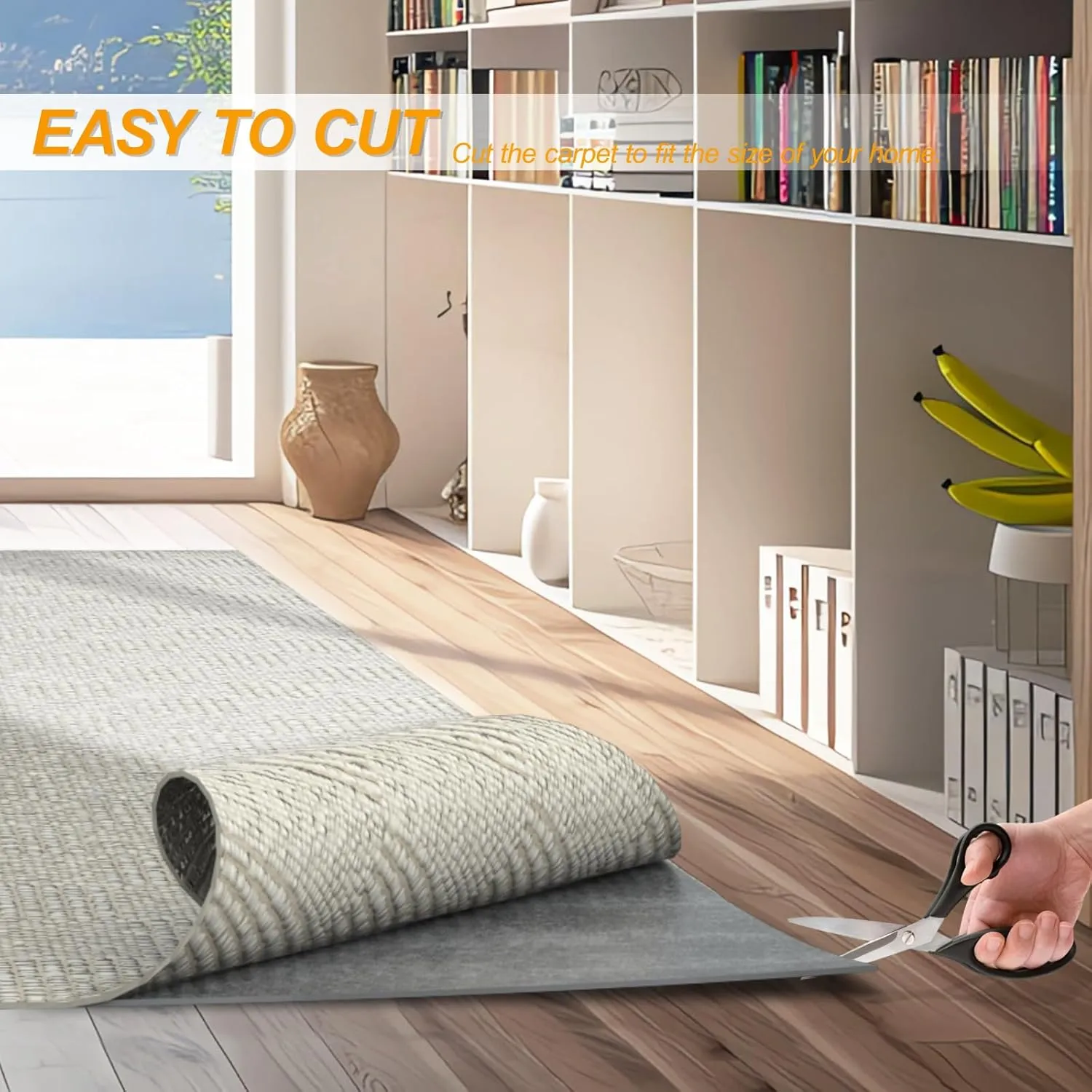 9 x 12 FT Non Slip Felt Rubber Rug Pad, Thick Felt Rug Pads for Hardwood Floors, Under Area Rugs Protective Cushioned Pads for Carpet, Felt and Rubber Underfoot Carpets for Home Place Surface Safe