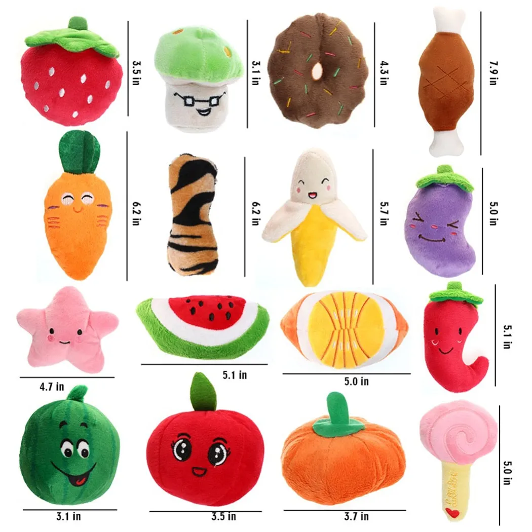 Animals Cartoon Dog Toys Stuffed Squeaking Pet Toy Cute Plush Puzzle