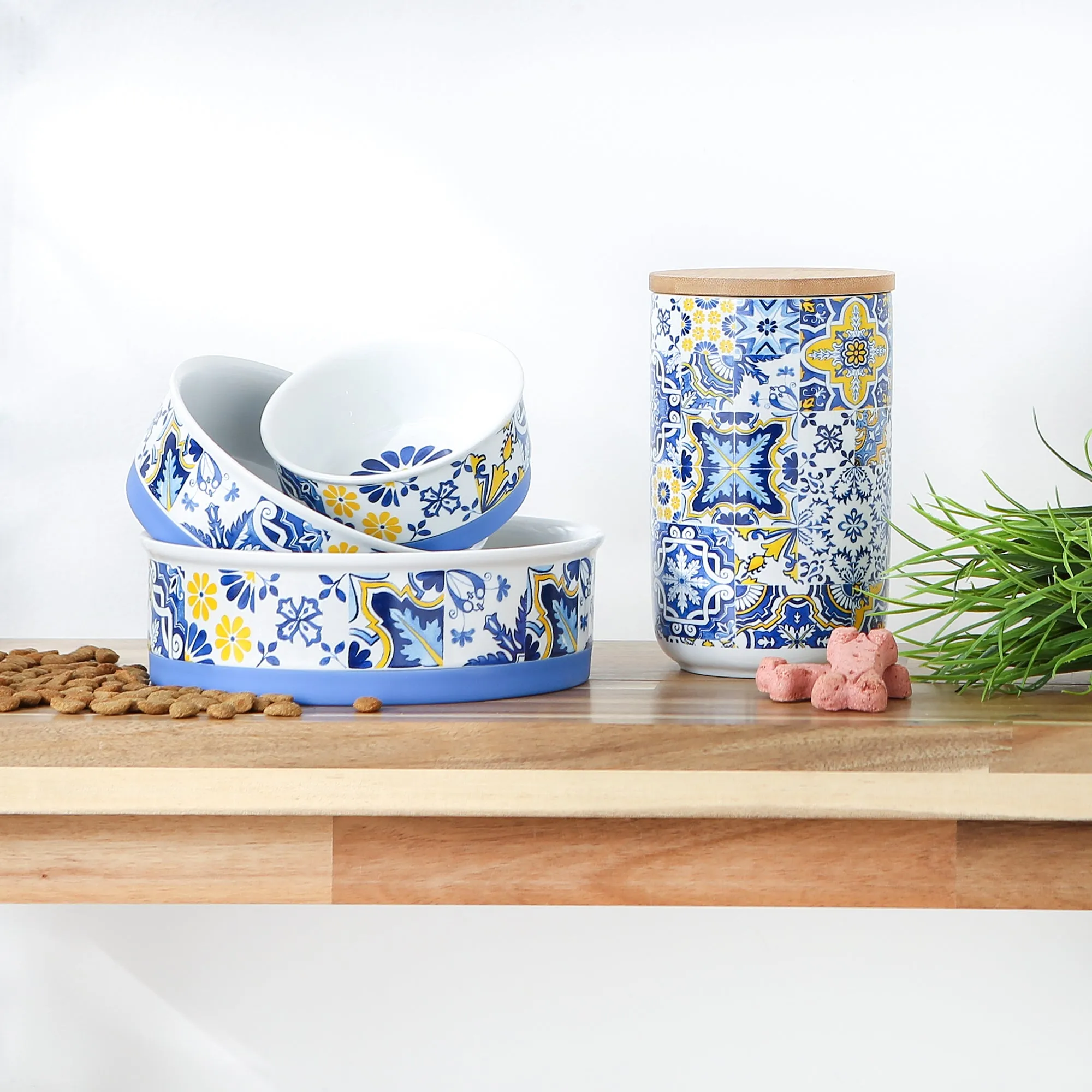 Azulejos Tile Pet Bowl Set/2, Small - 3/4 C Capacity
