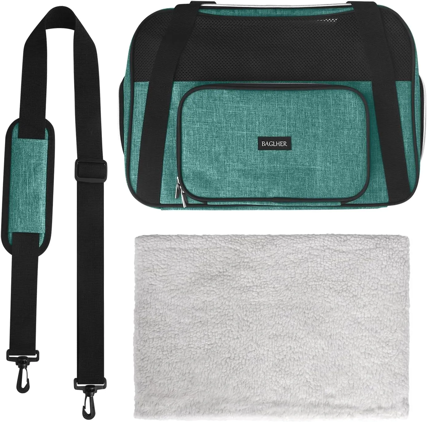 BAGLHER Pet Travel Carrier, Cat Carriers Dog Carrier for Small Medium Cats Dogs Puppies, Airline Approved Small Dog Carrier Soft Sided, Collapsible Puppy Carrier. Green