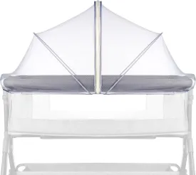 Bassinet Cover Mosquito Net for Babies to Keep Insects/Bugs/Cats Out, Toddler Bassinet/Bedside Sleeper/Crib Net with Two-Way Zippers & Storage Bag, Breathable Mesh Holes, White