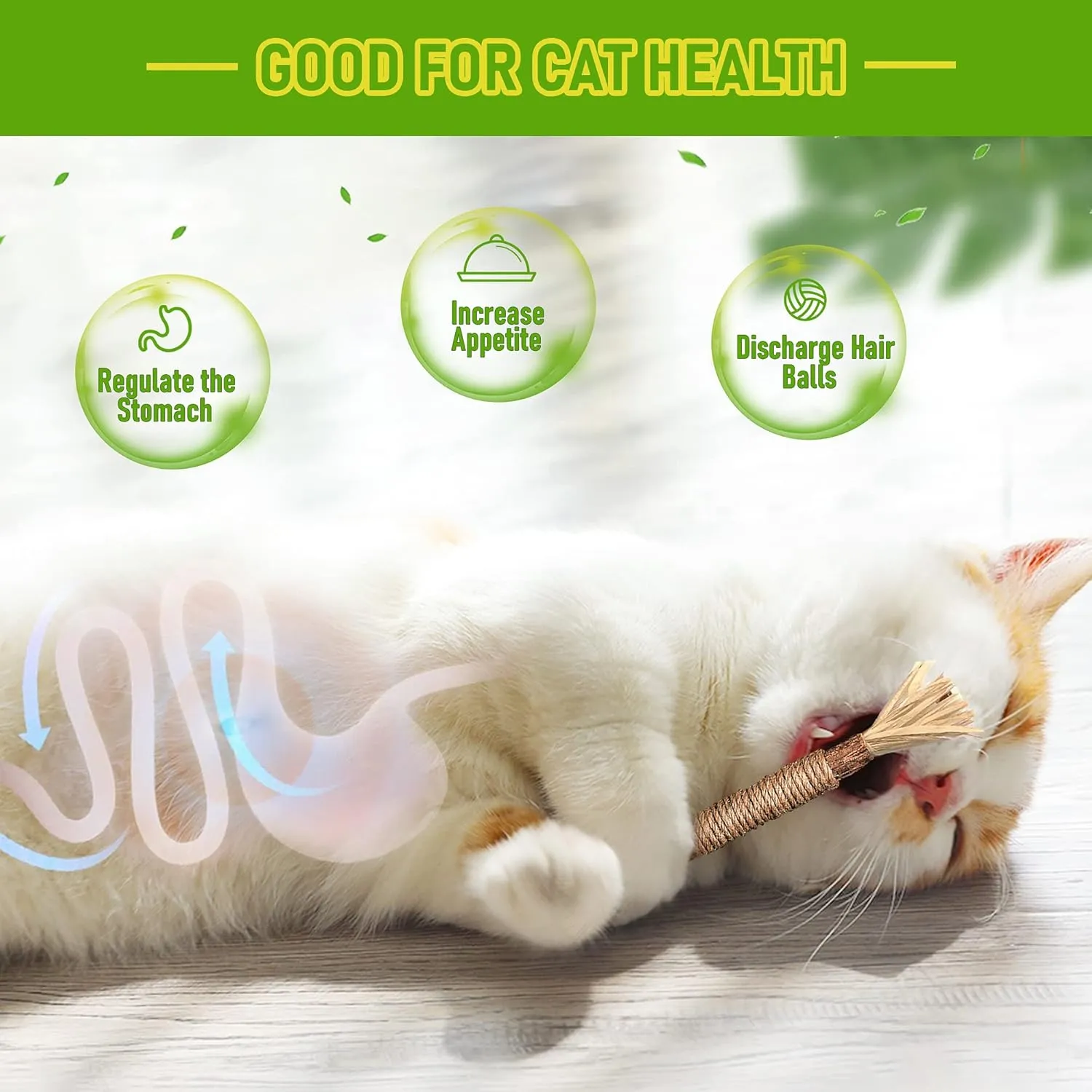 BAWAN 3 Pack Silvervine Cat Toy, Silvervine Sticks Cat Toys for Indoor Cats, Cat & Kitten Chew Toys for Aggressive Chewers, Cat Dental Toy for Kitten Teeth Cleaning, Matatabi Silvervine for Cats
