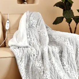 Bearhug Electric Heated Throw Blanket 50" x 60", Reversible Faux Fur & Sherpa, 6 Heating Levels & 4H Auto Off, Over-Heat Protect, ETL Certification, Machine Washable