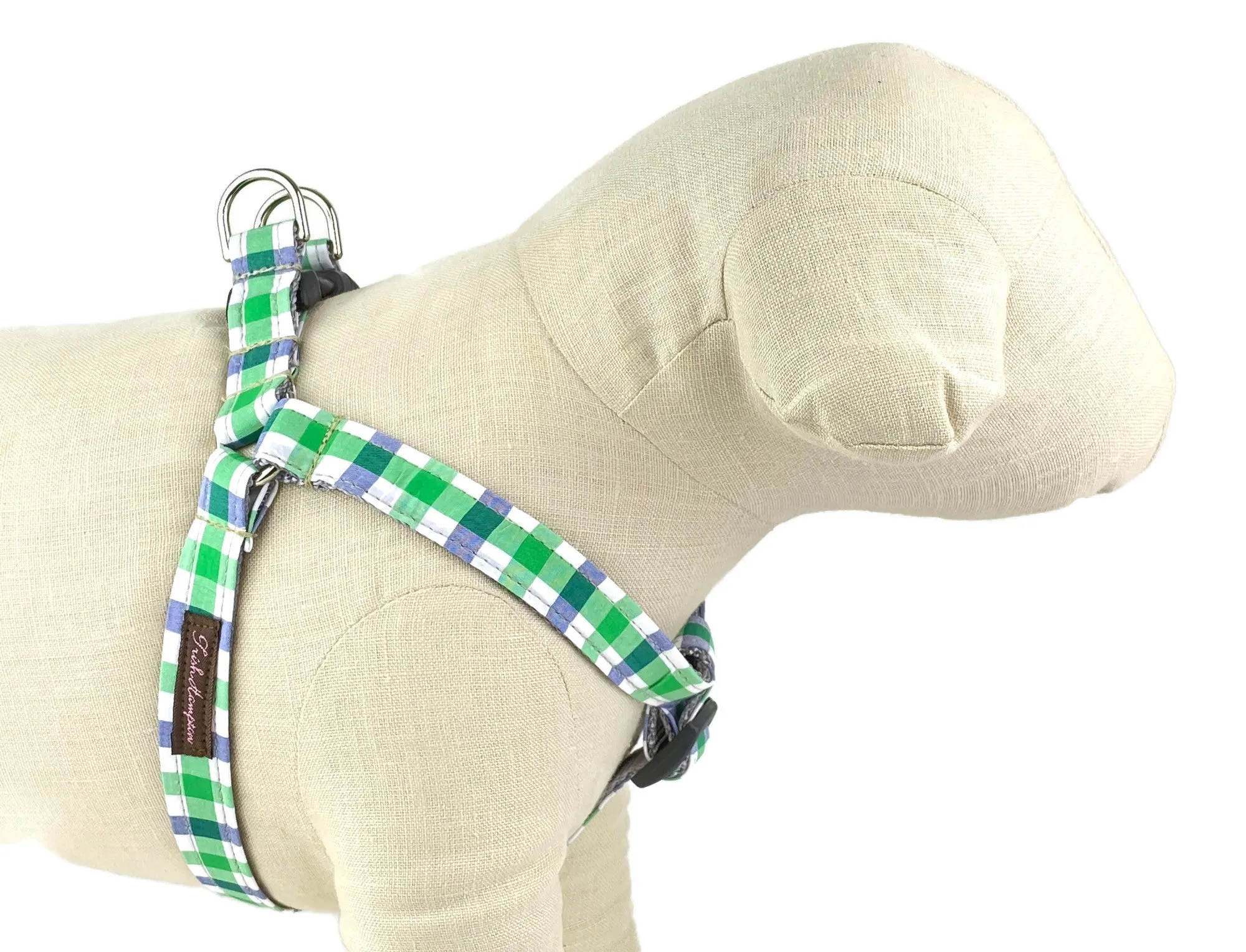 Blue/White/Green Plaid Dog Harness - 759