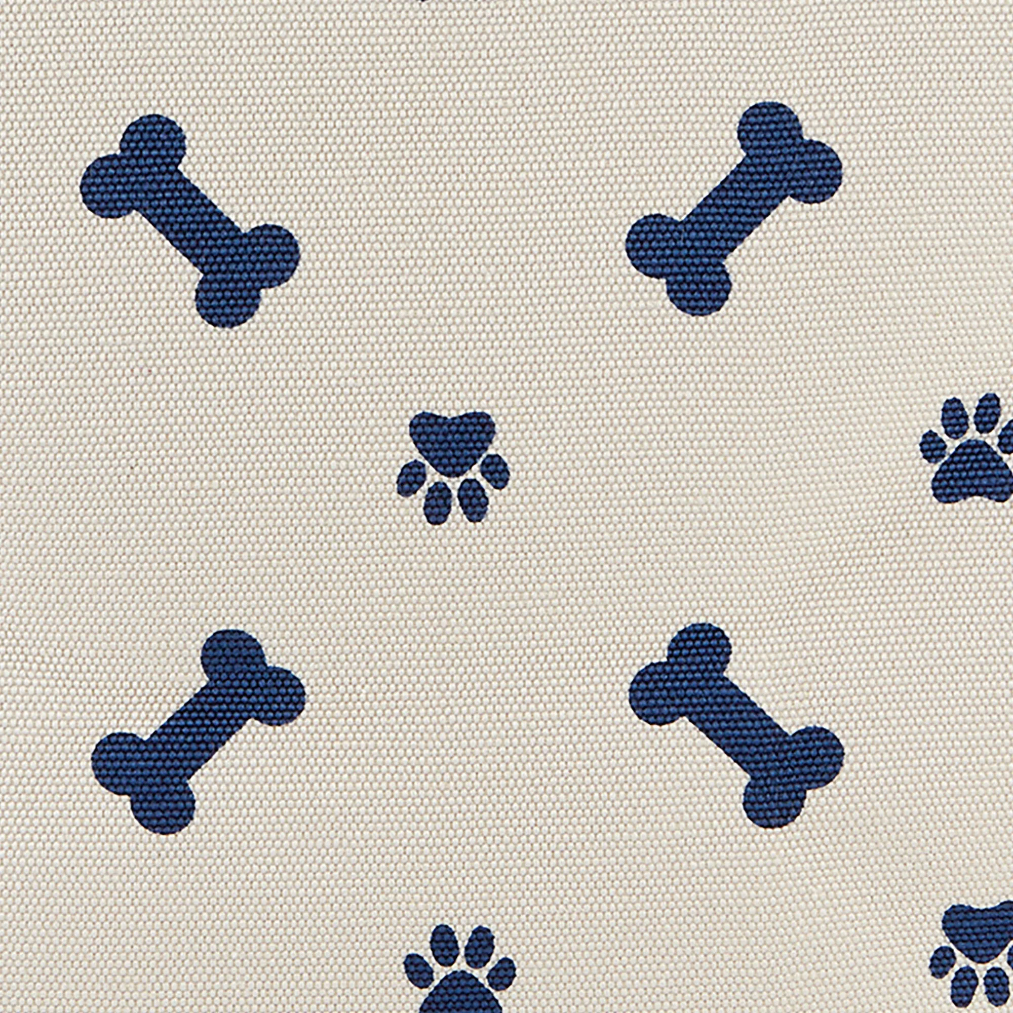 Bone Dry Collapsible Pet Storage Bin, Paw/Bone Print, Nautical Blue, Medium Round -12x15x15"