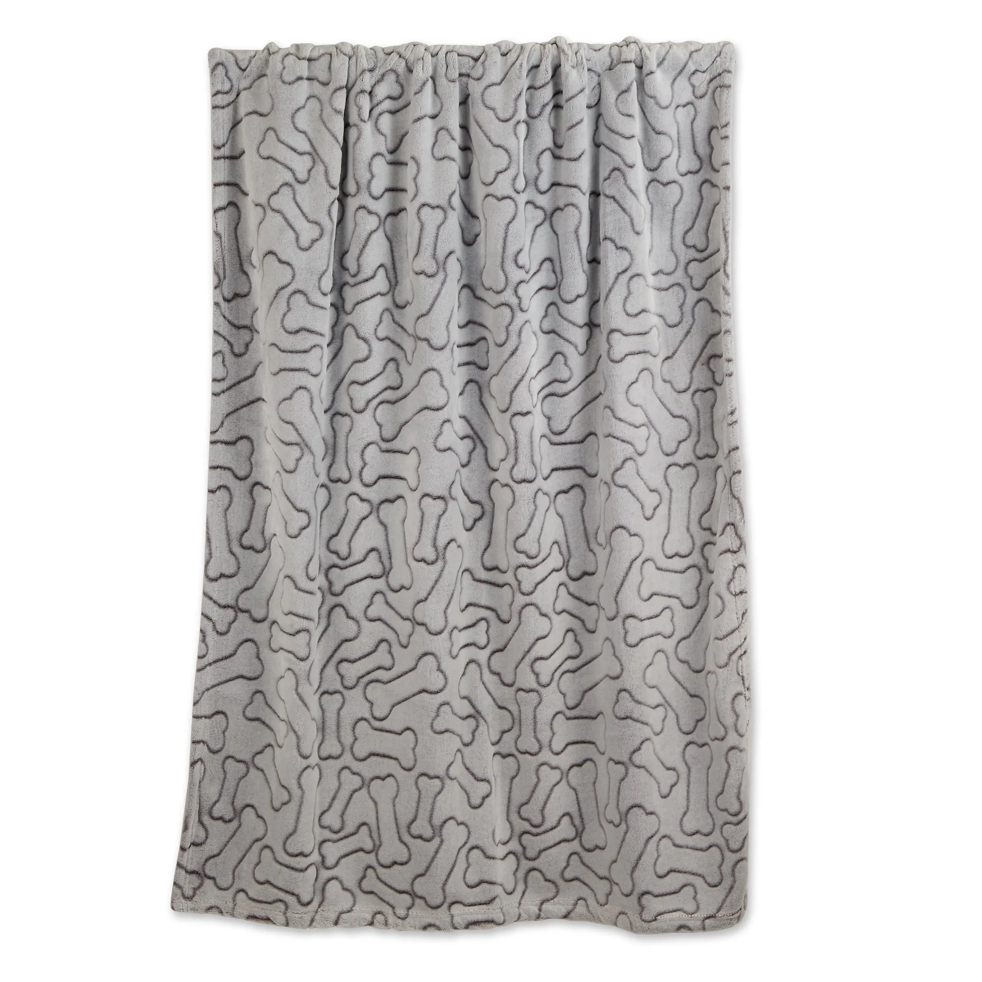Bone Dry Fleece Pet Blanket, Embossed Bone Print, Taupe - 36x48"