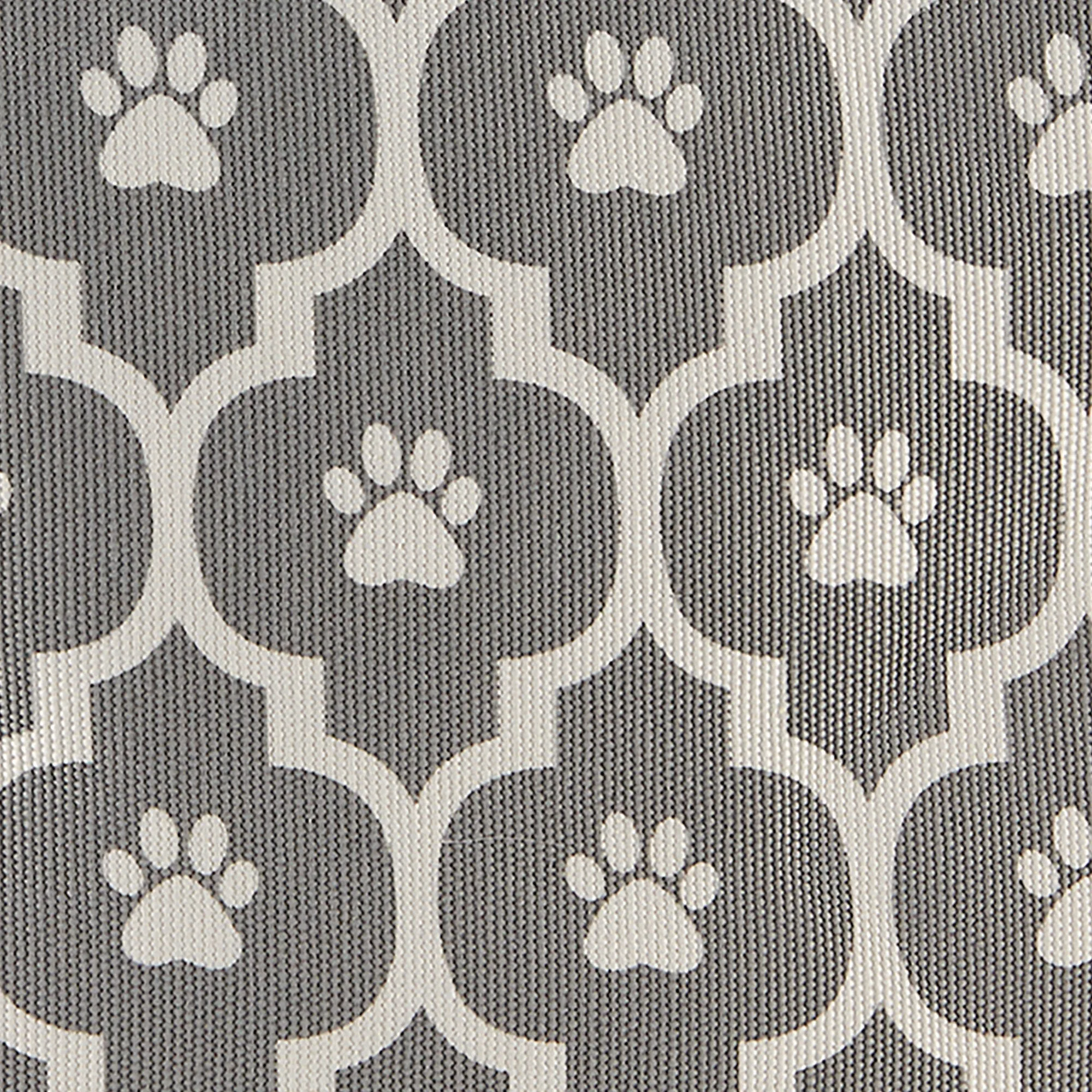 Bone Dry Pet Storage Bin, Lattice Paw Print, Gray, Medium Round - 15x12"