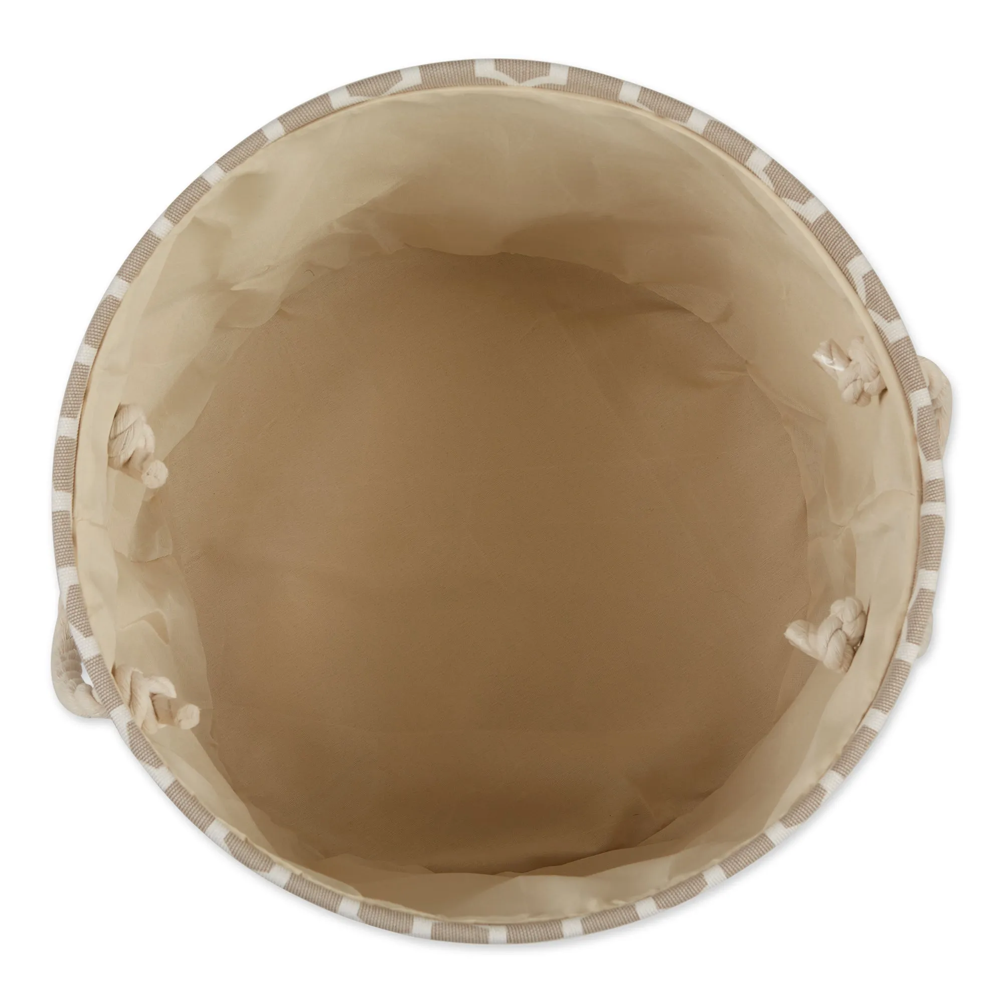 Bone Dry Pet Storage Bin, Lattice Paw Print, Stone, Medium Round - 15x12"