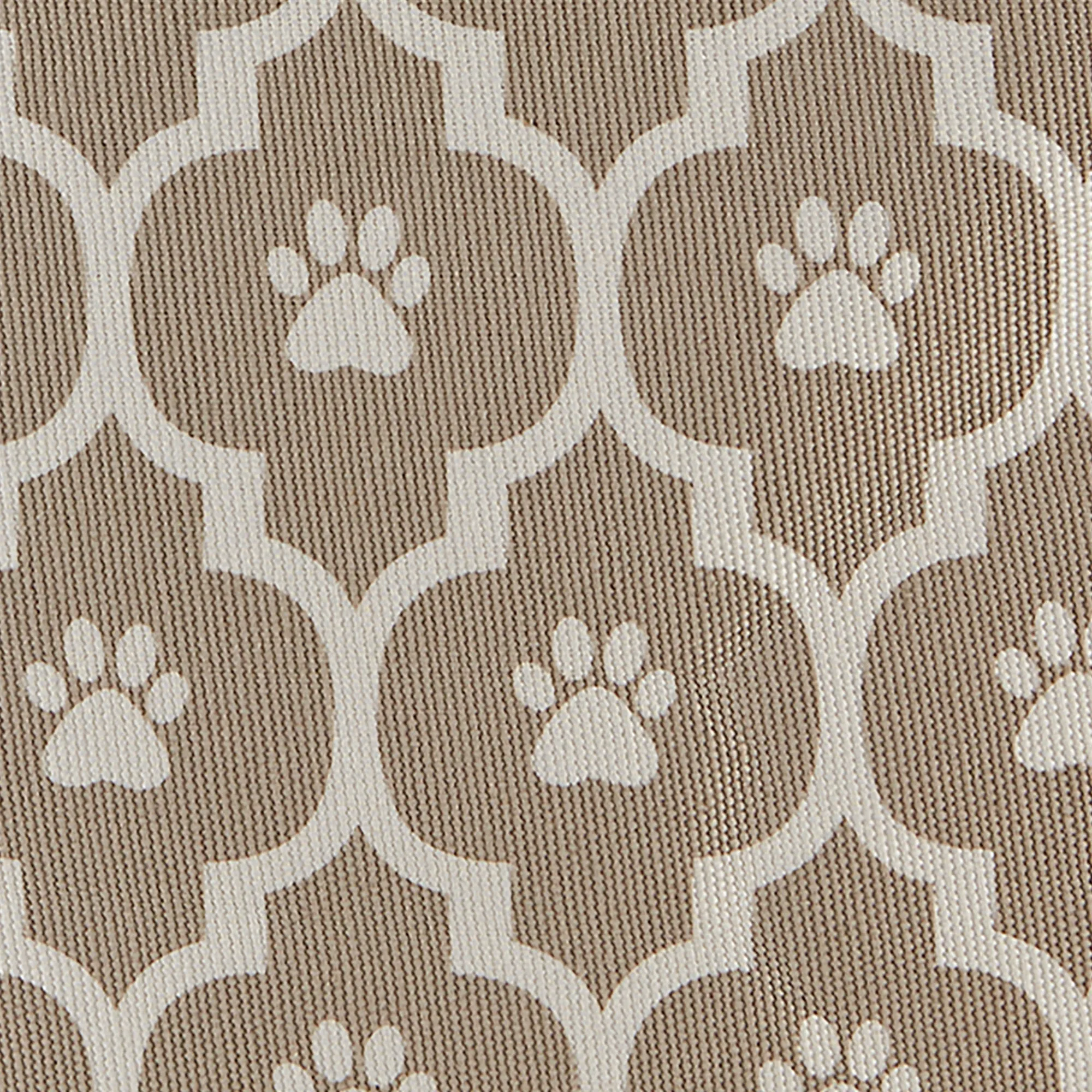 Bone Dry Pet Storage Bin, Lattice Paw Print, Stone, Medium Round - 15x12"