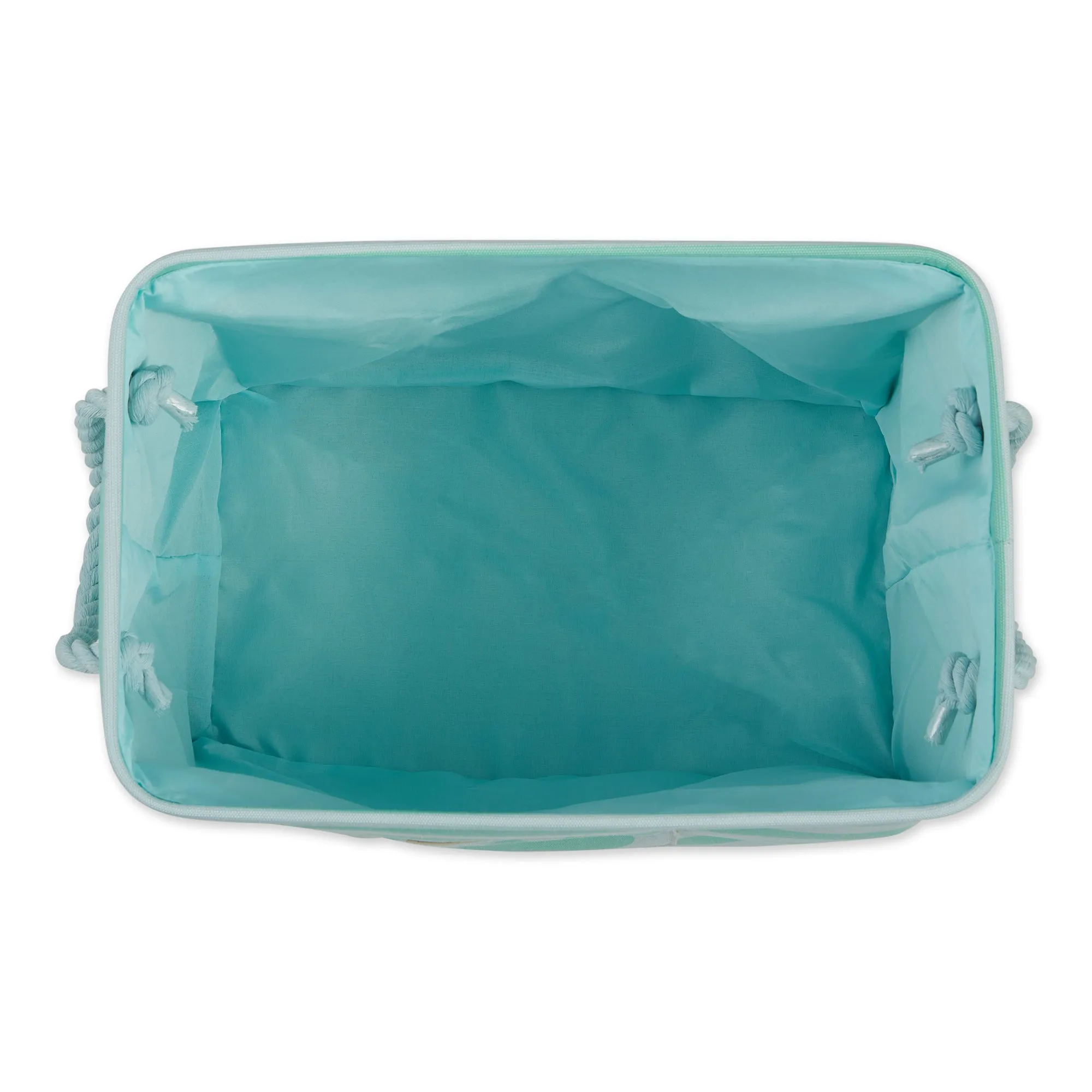Bone Dry Pet Storage Bin, Striped Paw Patch, Aqua, Large - 17.5x12x15"