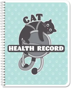BookFactory Cat Journal/Cats Health Record Book/Vet LogBook/Health Notebook/Pet Medical History Log Tracker - 100 Pages, 8.5'' x 11'', Wire-O (JOU-100-7CW-PP(Cat-Health))