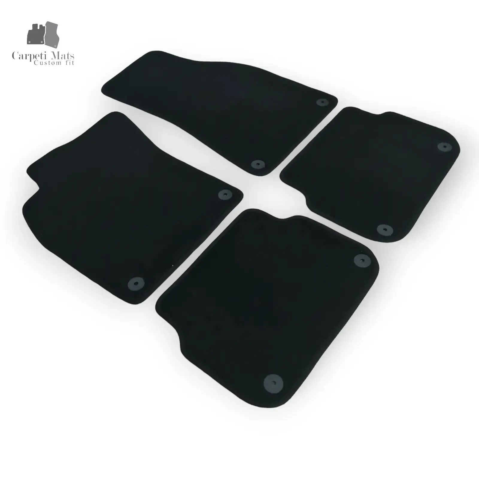 Carpet Car Floor Mats Velour for Audi A6 (C6) 05.2004-08.2011 -distance between fixings on one rear mat 34 cm-