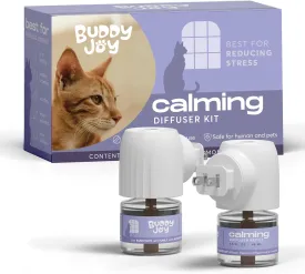 Cat Calming Diffuser Refills  Long-Lasting 30-Day Formula with Pheromones for Stress Relief, Relaxation, and Anxiety Reduction in Cats Easy to Use  (2 Diffusers   2 Refills)