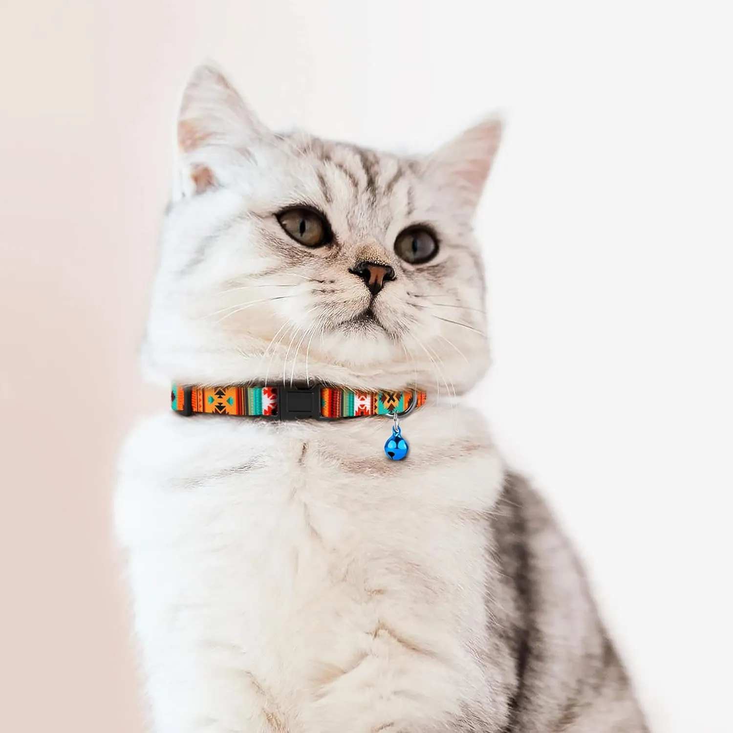 Cat Collars 2 Pack - Soft Cute Breakaway Collar with Bell, Adjustable Safety Kitten Collars for Girl & Boy Cats  Comfortable Stylish Patterned Print Lightweight (Tribal   Southwest)