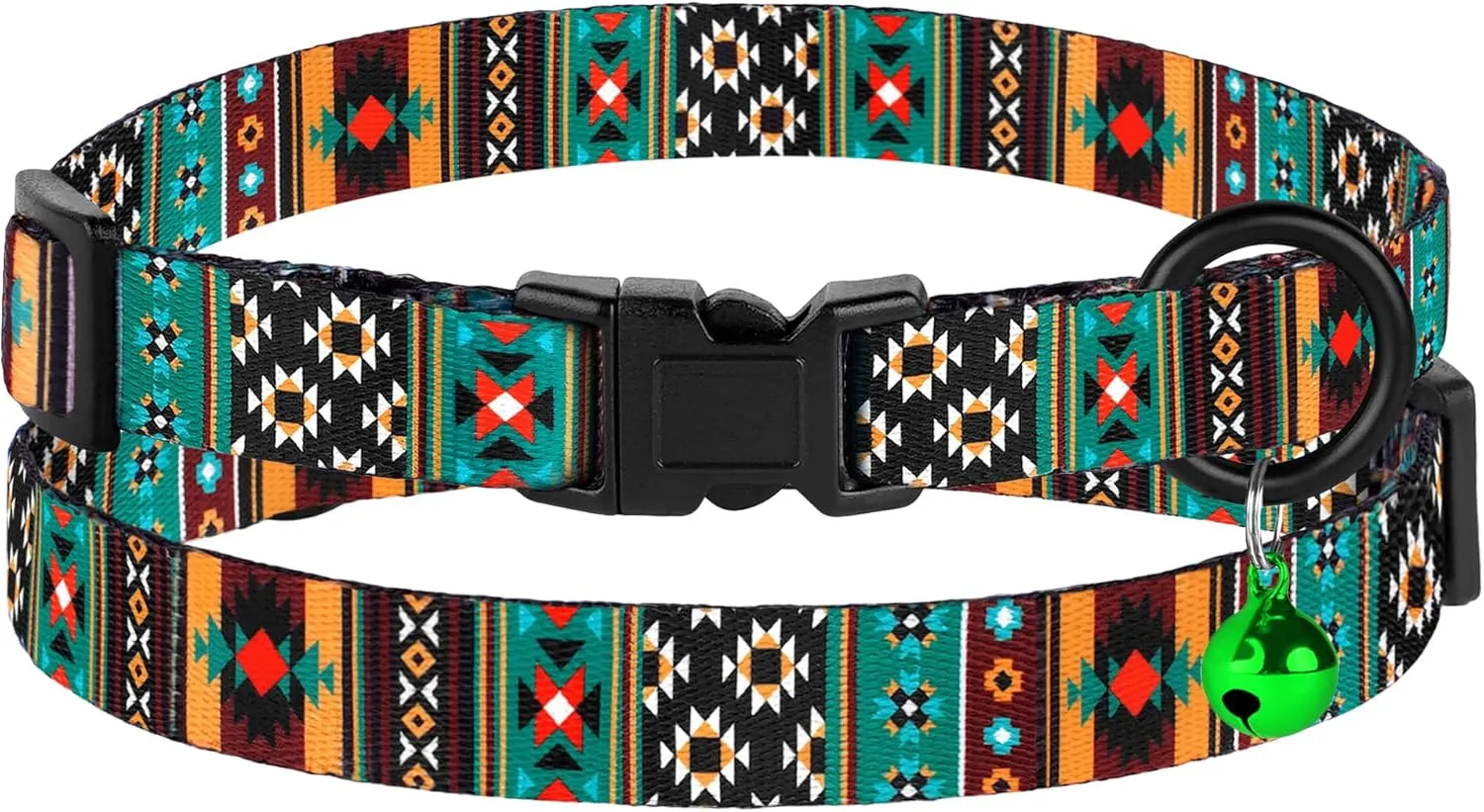 Cat Collars 2 Pack - Soft Cute Breakaway Collar with Bell, Adjustable Safety Kitten Collars for Girl & Boy Cats  Comfortable Stylish Patterned Print Lightweight (Tribal   Southwest)