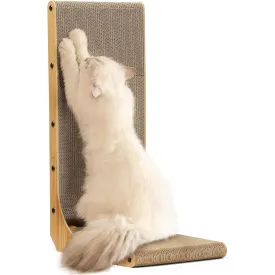 Cat Scratcher, 68 cm L Shape Cat Scratch Pad Wall Mounted, Cat Scratching Cardboard with Ball Toy for Indoor Cats, Large Size