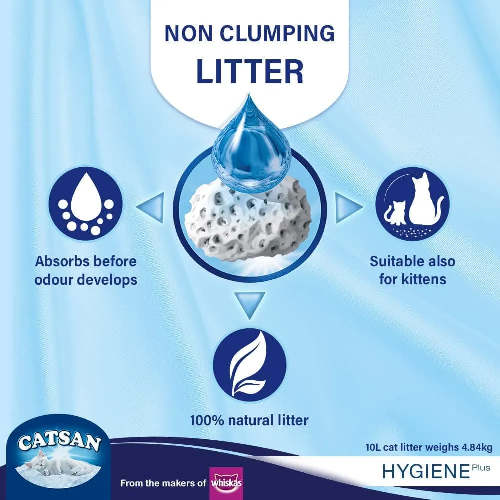 Catsan Hygiene Plus Unscented Non Clumping 100% Natural Cat Litter
