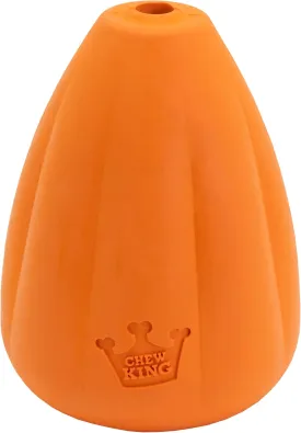 Chew King Premium Treat Dog Toy, Extremely Durable Natural Rubber Toy, Bacon Flavored Dog Toy Orange Medium
