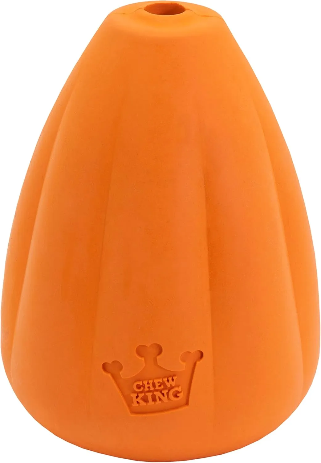 Chew King Premium Treat Dog Toy, Extremely Durable Natural Rubber Toy, Bacon Flavored Dog Toy Orange Medium