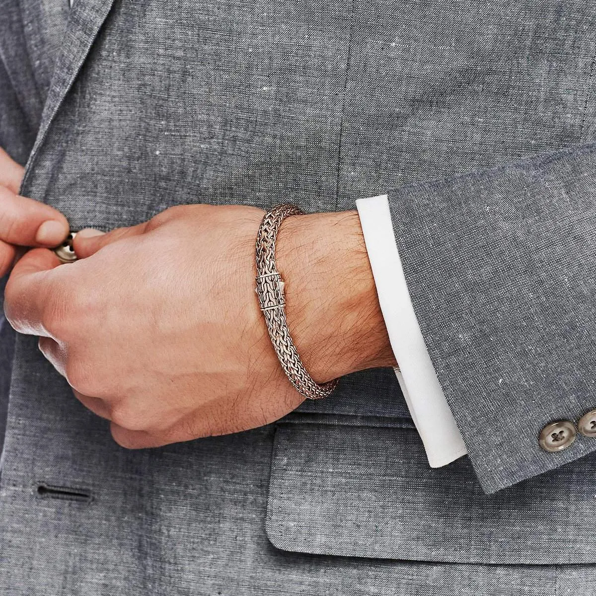 Classic Chain Men's Reversible Bracelet - BM92669RVOZ