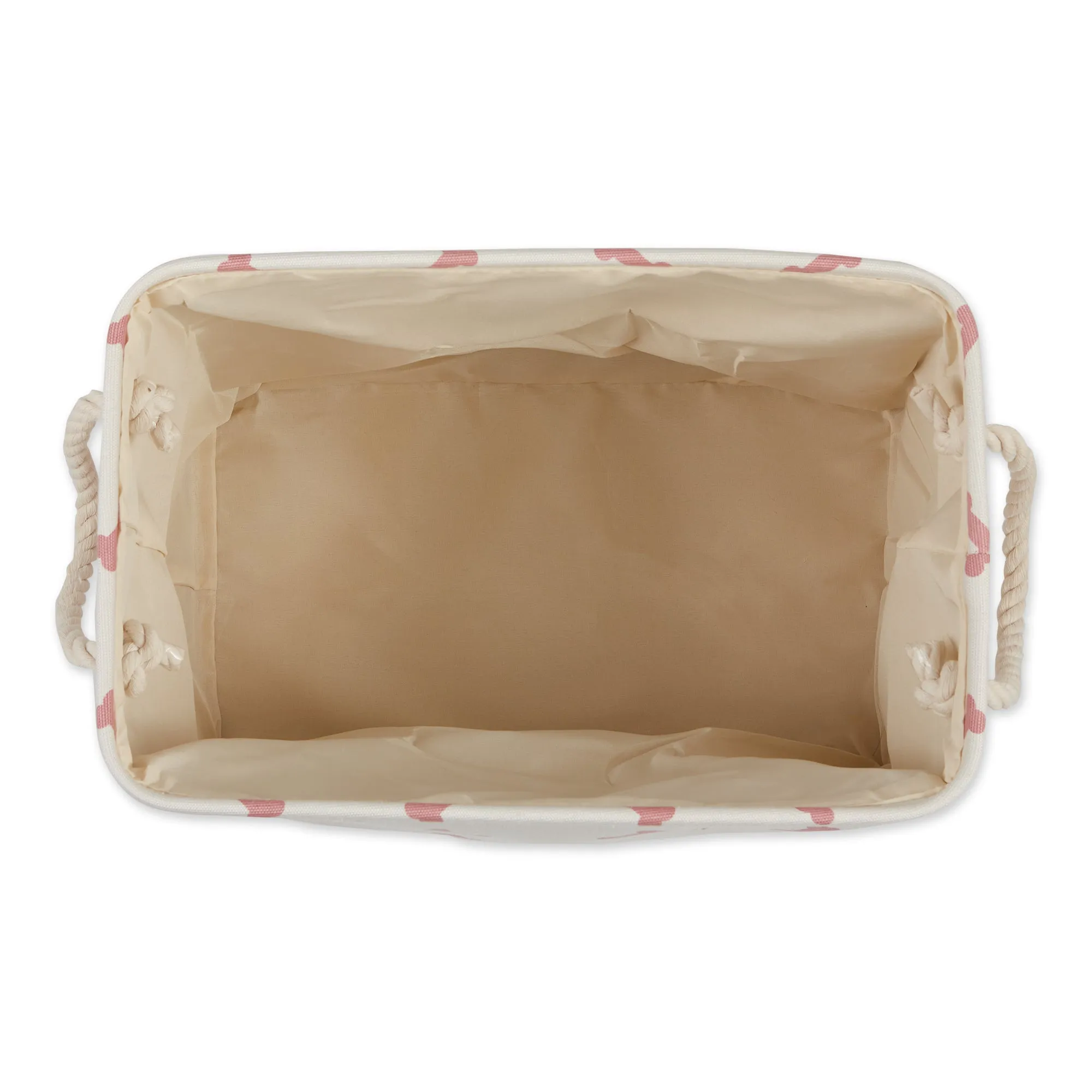 Collapsible Pet Storage Bin, Paw/Bone Print, Rose, Medium - 16x10x12"