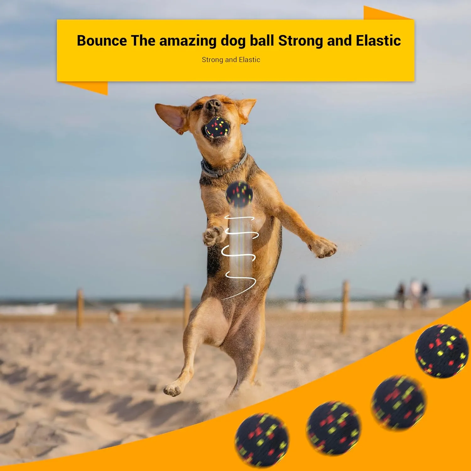 Dog Balls Toys for Aggressive Chewers, Indestructible Durable Bouncy Floating Balls for Dogs to Fetch, Durable Solid Rubber Ball for Training Dog(2 Pack)