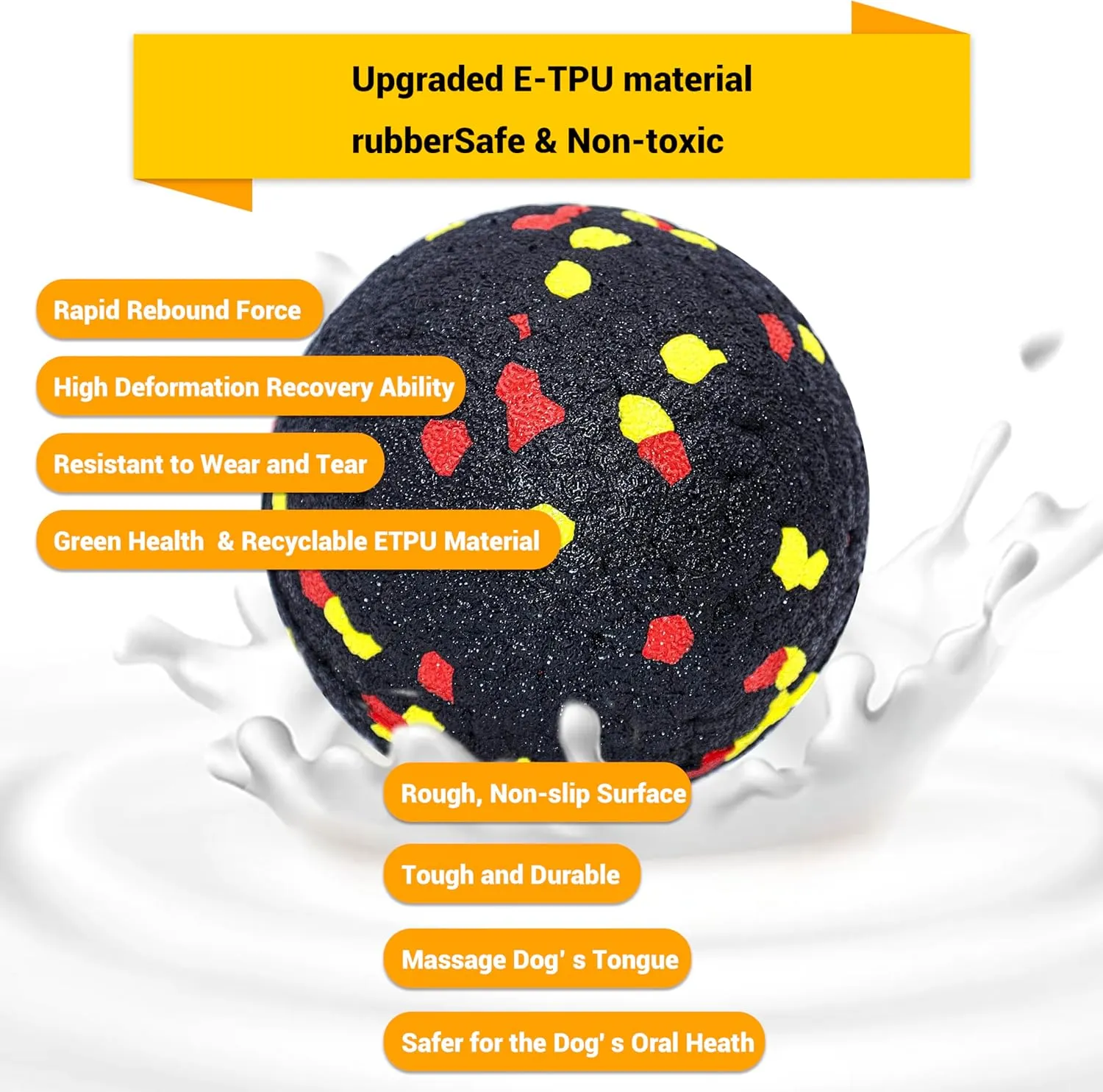 Dog Balls Toys for Aggressive Chewers, Indestructible Durable Bouncy Floating Balls for Dogs to Fetch, Durable Solid Rubber Ball for Training Dog(2 Pack)