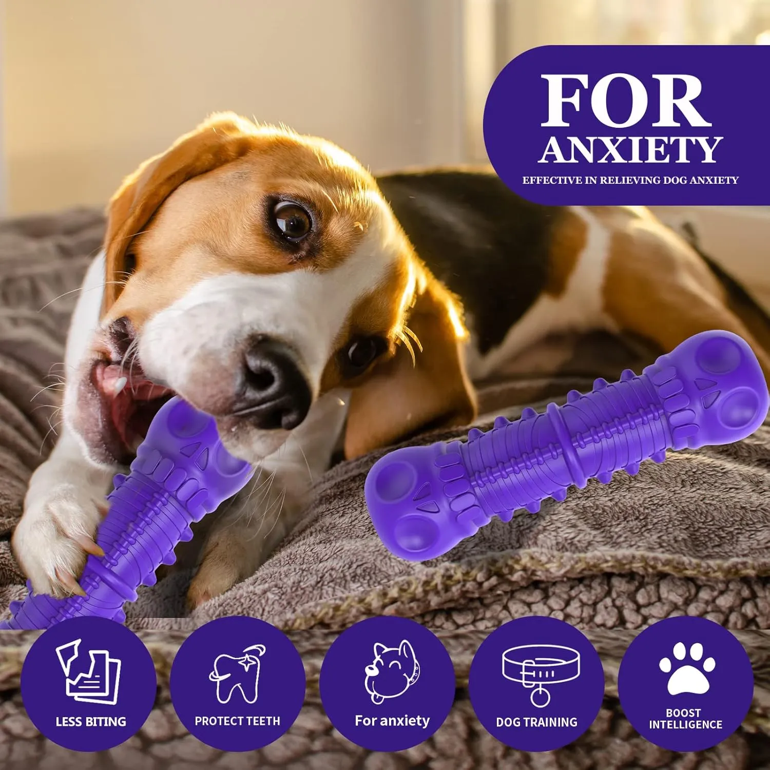 Dog Squeaky Toys for Aggressive Chewers, Durable Chew Toys for Large Medium Breed Dog, Tough Durable Dogs Toys with Natural Rubber