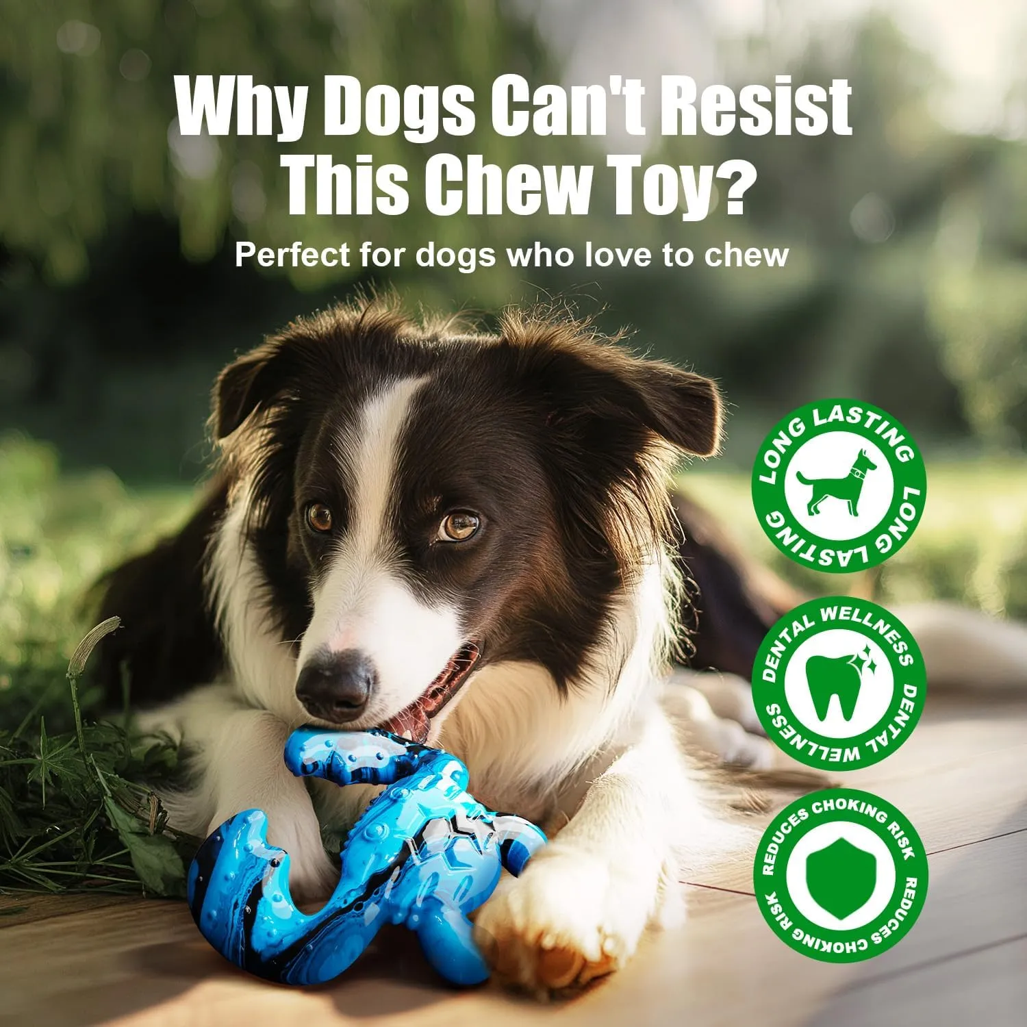 Dog Toys for Aggressive Chewers, Dog Toys for Medium Large Dogs, Tough Nylon Dog Chew Toys with Bacon Flavor, Chew Toys for Aggressive Chewers, Green