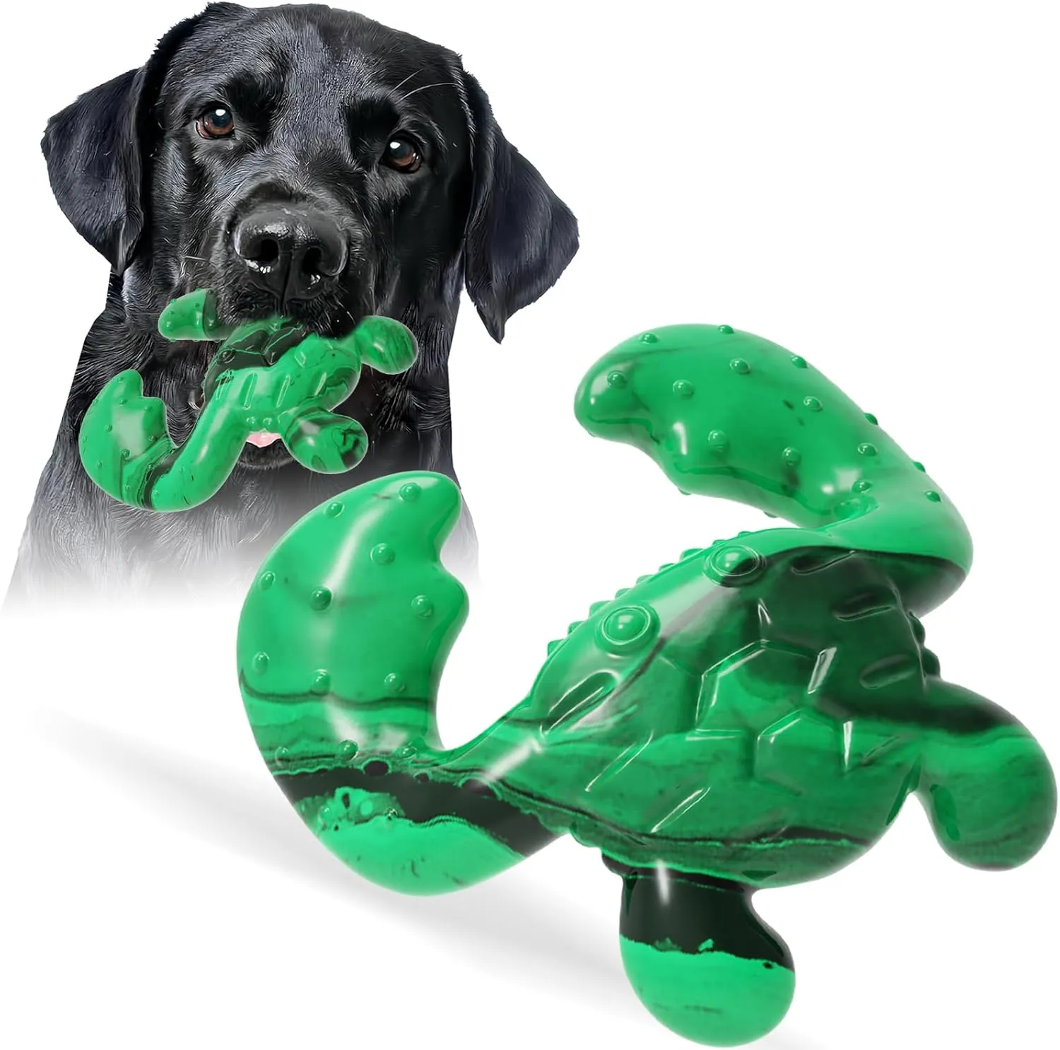 Dog Toys for Aggressive Chewers, Dog Toys for Medium Large Dogs, Tough Nylon Dog Chew Toys with Bacon Flavor, Chew Toys for Aggressive Chewers, Green