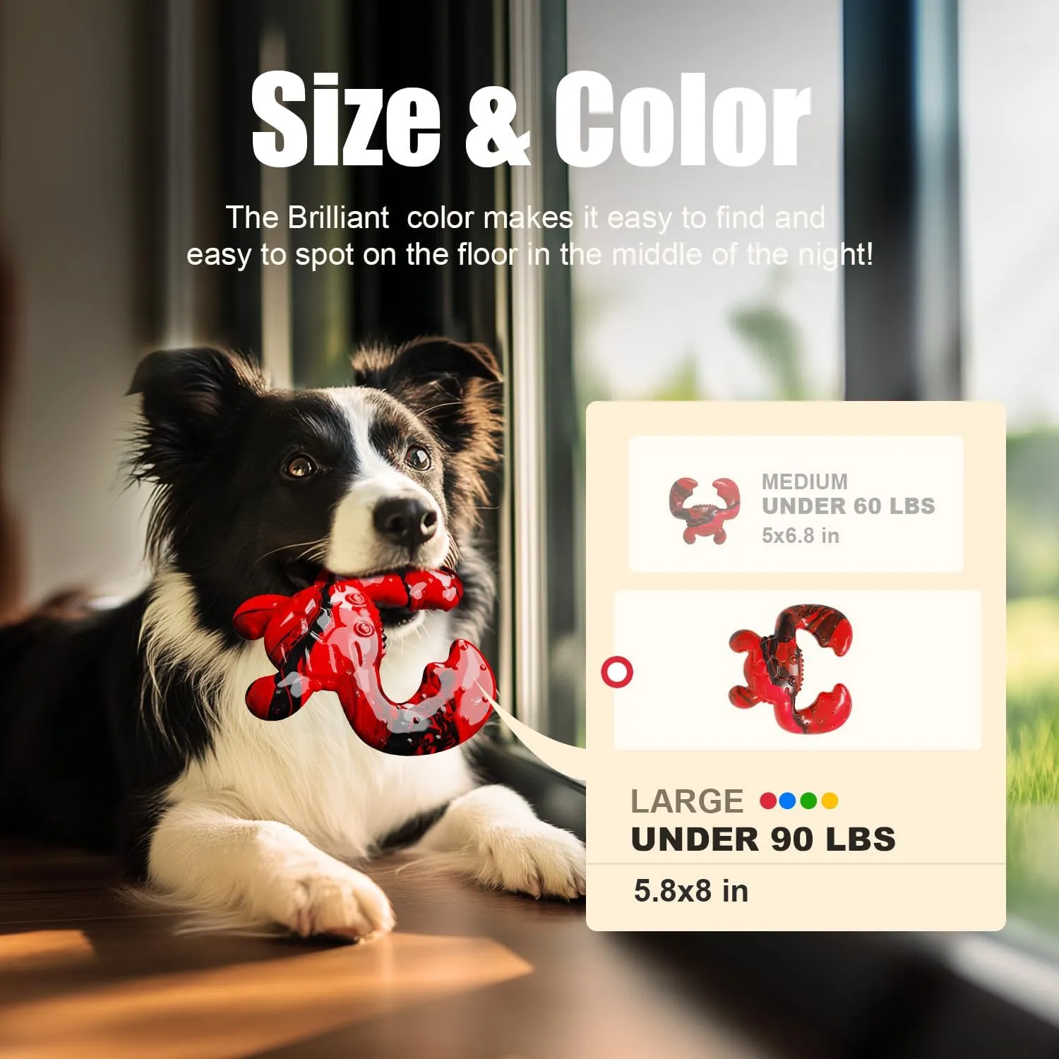 Dog Toys for Aggressive Chewers, Dog Toys for Medium Large Dogs, Tough Nylon Dog Chew Toys with Bacon Flavor, Chew Toys for Aggressive Chewers,Red