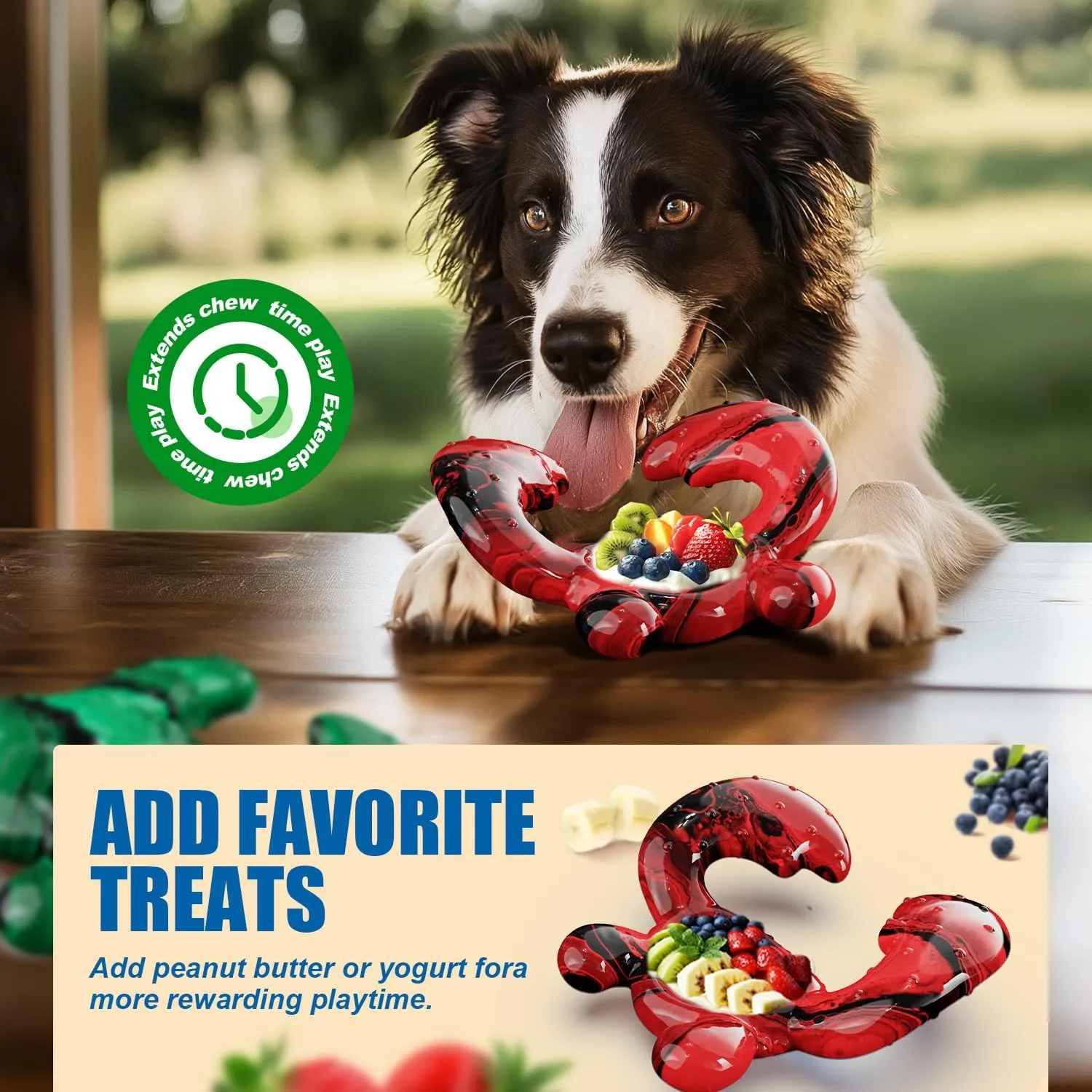 Dog Toys for Aggressive Chewers, Dog Toys for Medium Large Dogs, Tough Nylon Dog Chew Toys with Bacon Flavor, Chew Toys for Aggressive Chewers,Red