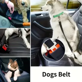 dogs car seat belts inside car safety leash strap collar seatbelt strap dogs ✈️ free.shipping