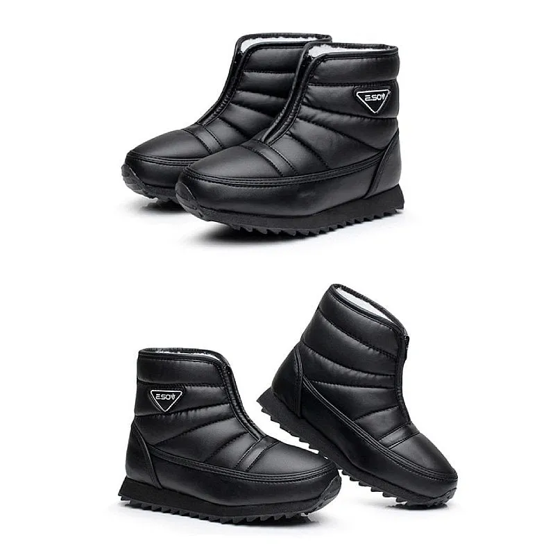 Dyavor Women Zipper Orthopedic Shoes Plush Snow Ankle Boots