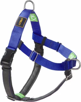 Easy Walker No Pull Dog Harness for Medium Dogs, Freedom Walk, Anti Pull with Two Stainless D-Rings, Comfortable, Sewn-in Instructions Tags for Easy Use (Blue, M)