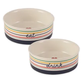 Eat/Drink Pet Bowl Set of 2, Medium - 1.5 C. Capacity