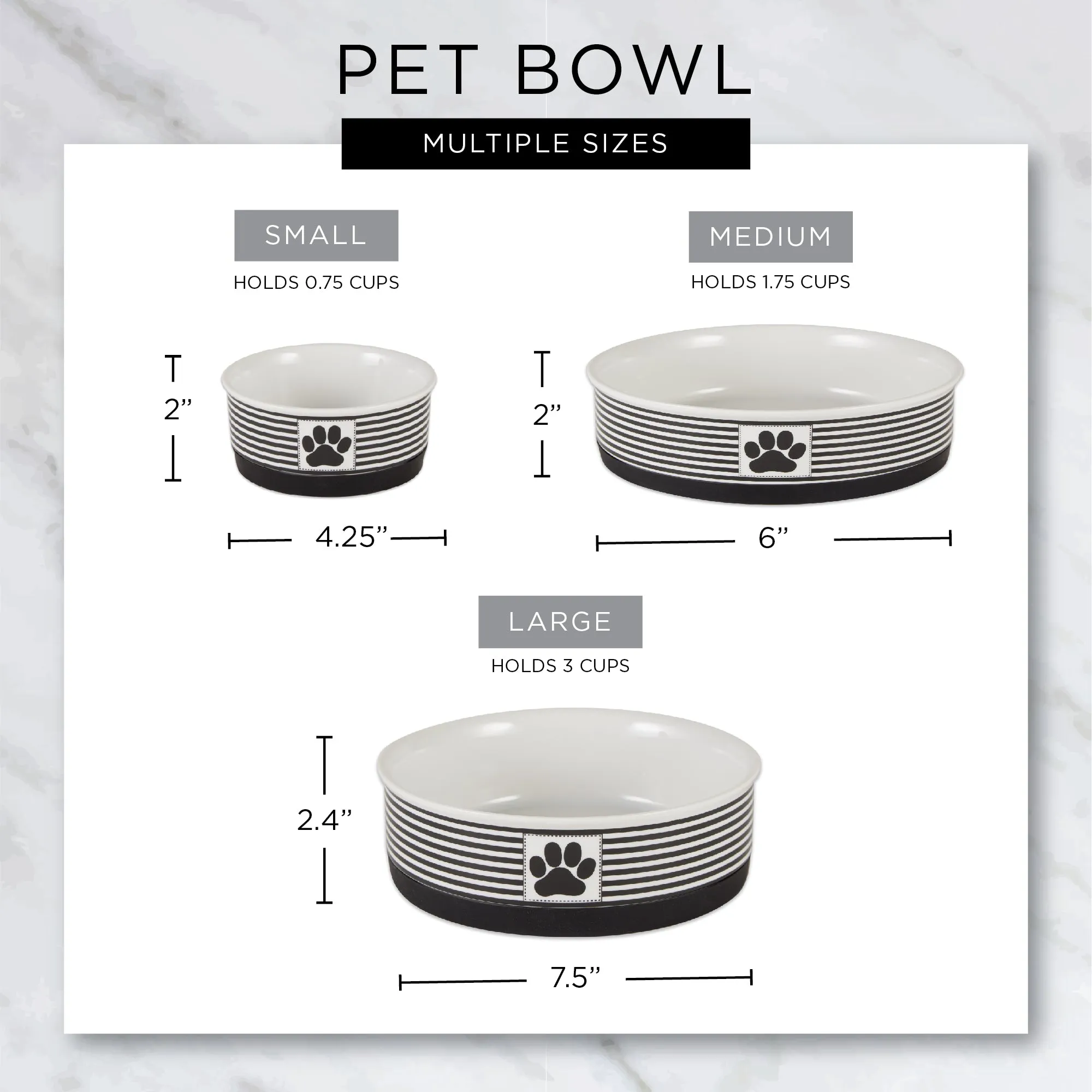 Eat/Drink Pet Bowl Set of 2, Medium - 1.5 C. Capacity