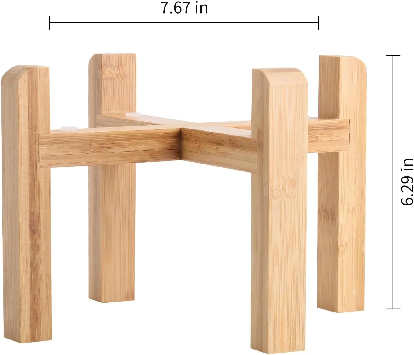 Elevated/Raised Dog Bowl Wood Stand for Medium Large Breed,7.67 in Wide Dog Food Water Dish Holder, Non Slip Modern Cute Porcelain Pet Bowl Stand Height 6.29" Tall Wide Month