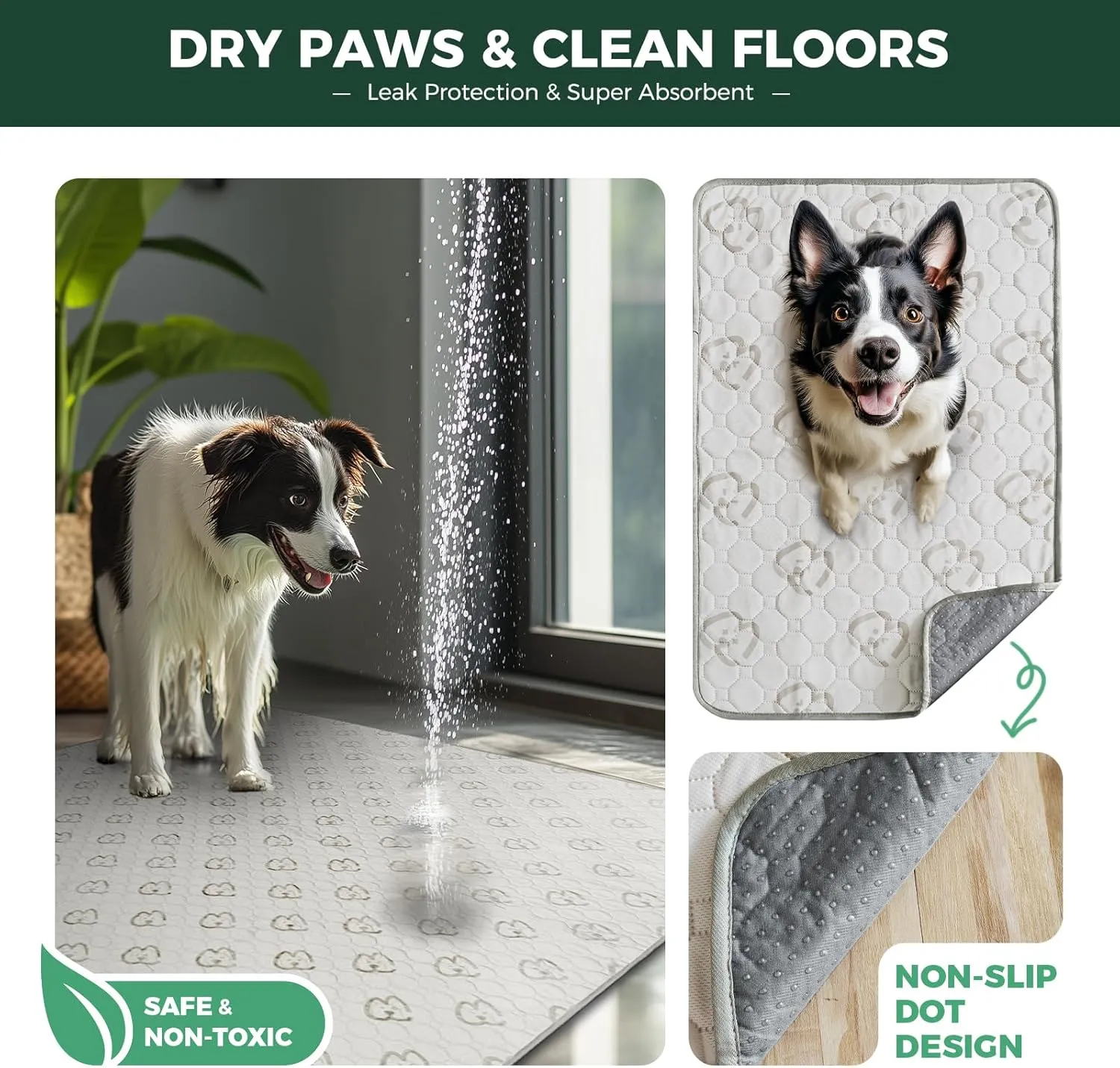 FXW Washable Pee Pads for Dogs, Puppy Pads with Super Absorbent, Specifically Designed for 48inch Cages, Rectangle, 47" x 29", 1 Pack