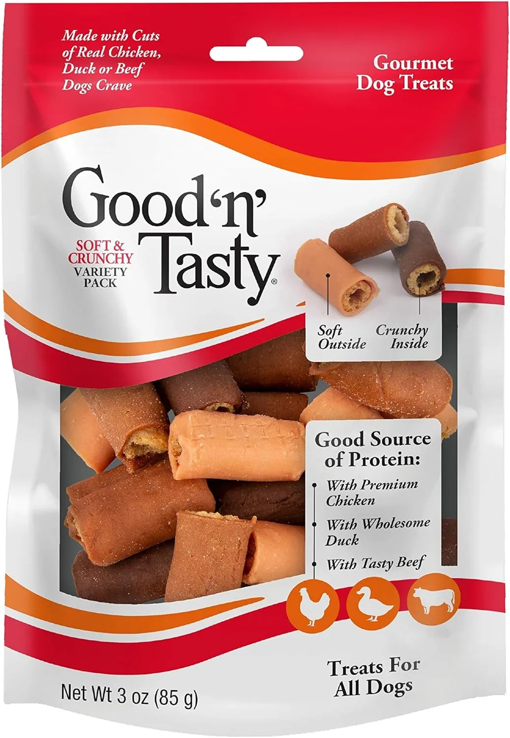 GOOD N TASTY SOFT AND CRUNCHY VARIETY PACK, 3 OUNCES, TREATS FOR DOGS
