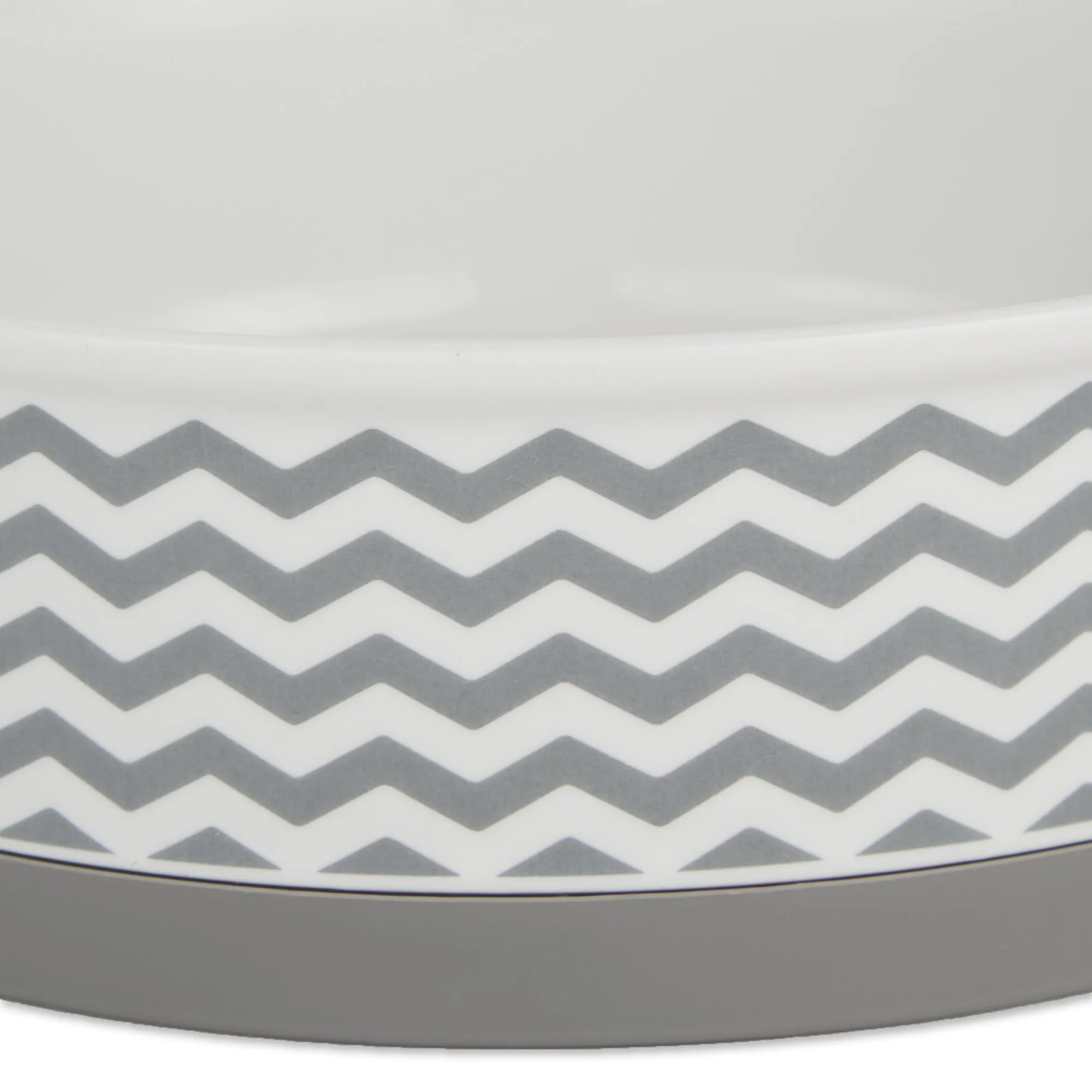 Gray Chevron Pet Bowl Set of 2, Small - 3/4 C Capacity