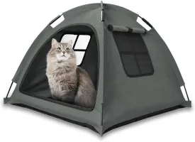 Grey Cat Tent HouseCat's Nest, Portable Indoor/Outdoor Pet Tent House for Cats, Puppies and Other Small Animals