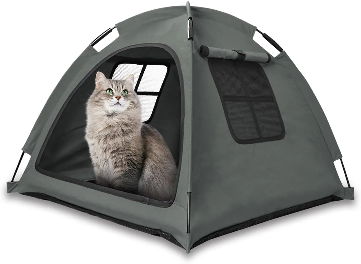 Grey Cat Tent HouseCat's Nest, Portable Indoor/Outdoor Pet Tent House for Cats, Puppies and Other Small Animals