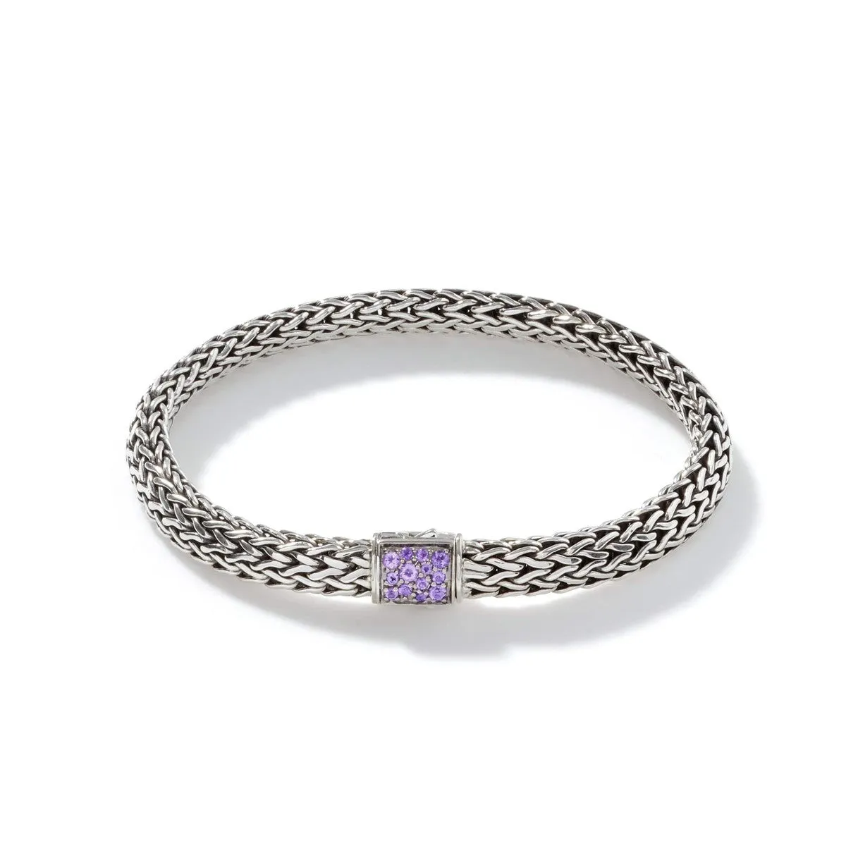 Icon Bracelet, Sterling Silver, Blue Sapphire Pavé, 6.5MM - BBS90422RVBLS2BSP