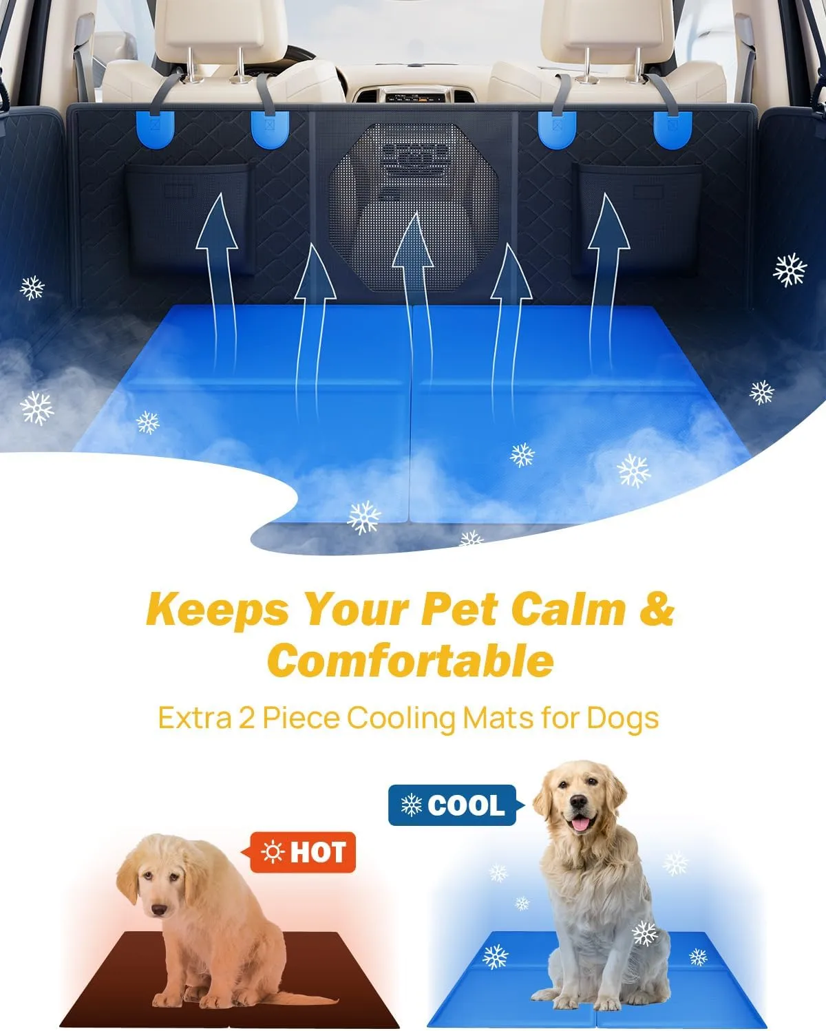 JOYTUTUS Back Seat Extender for Dogs with Hard Bottom, Dog Car Seat Cover for Back Seat, Pet Cover for Travel, Seat Cover Waterproof Dog Hammock for Car Truck SUV